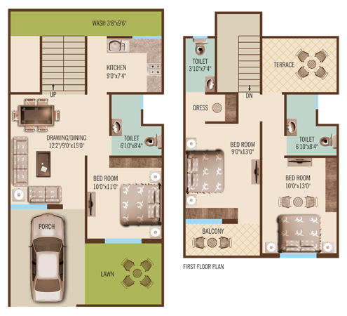 Golden Mile - 3 Bedroom Duplex Size - 20'x40'